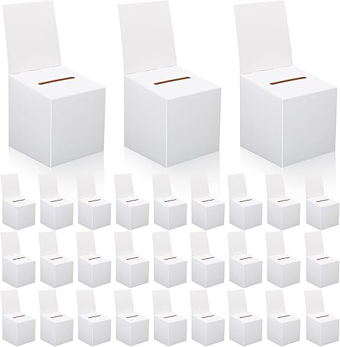 Spakon 18 urnas de cartón con ranuras para sugerencias con cabecera, cajas de donación para recaudación de fondos, recolección de tarjetas de visita