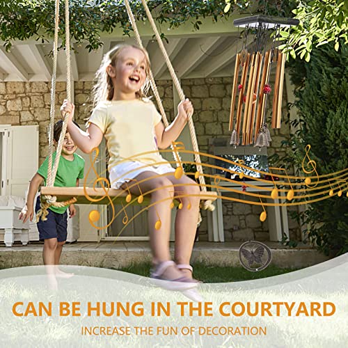 Image of Chinese Traditional Retro 8 Tubes 5 Bells Bronze Yard Garden Outdoor Living Wind Chimes 60cm