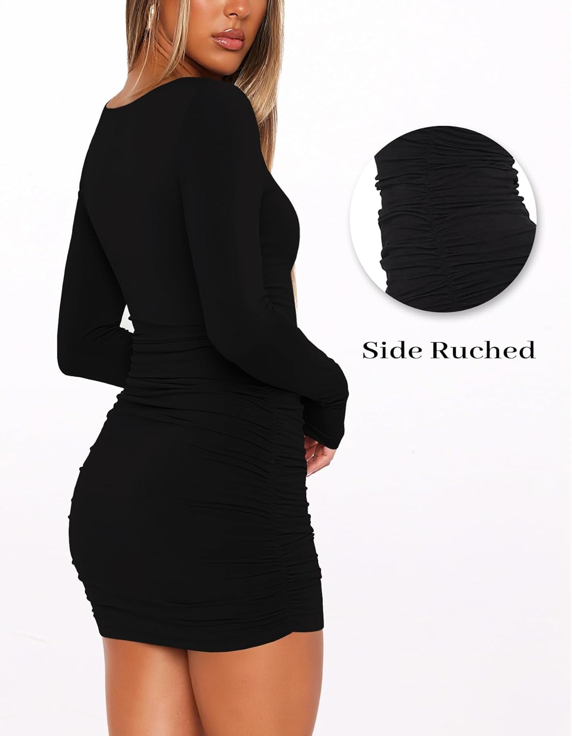 Sexy mini jurkje met open rug en halter neck - zwart