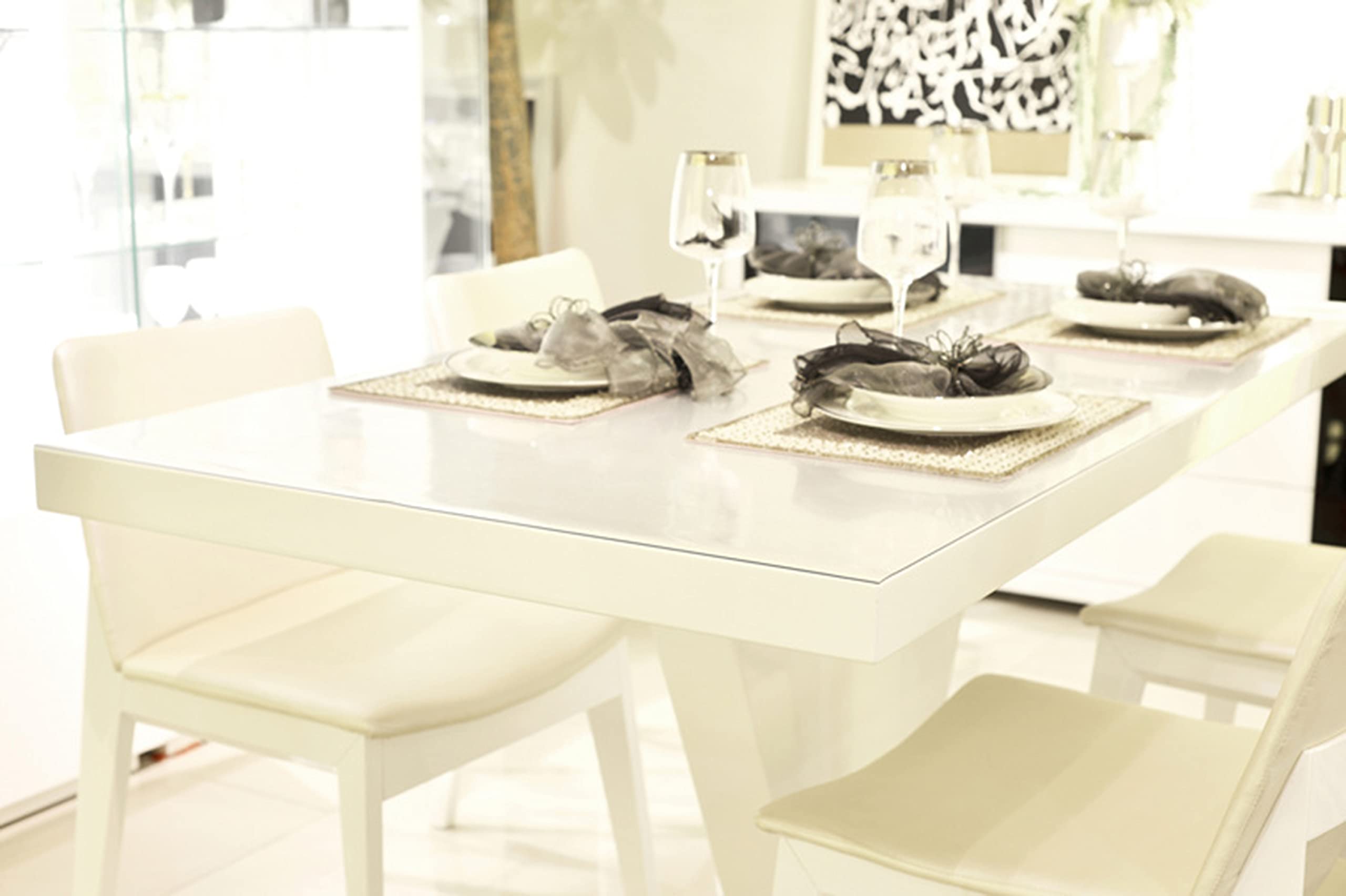 Sous-main de bureau imperméable et transparent en PVC antidérapant - Protection de table résistante à la chaleur - Pour bureau ou maison - 140 x 60 cm