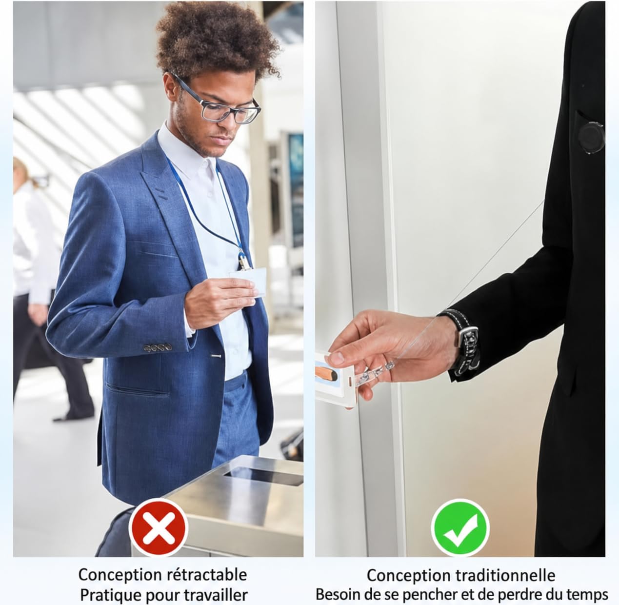 Set di 100 avvolgitori per badge retrattili, clip per badge resistenti con porta carte d'identità, cordino estensibile con clip per cintura e porta nome, trasparente per infermiere medico insegnante