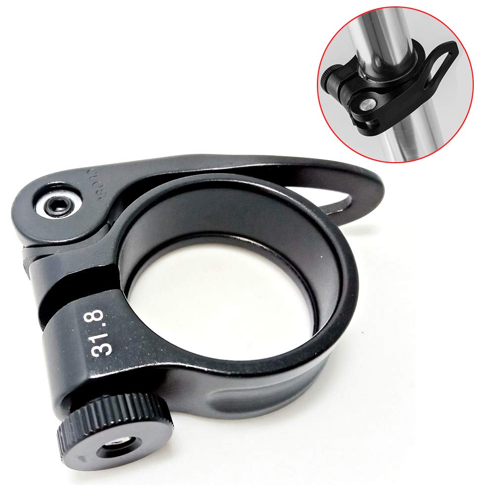 Mantain Bike Bicycle Quick Release Seat Post Clamp Aluminum Alloy 31.8MM/34.9MM Black/Red (black-31.8mm)