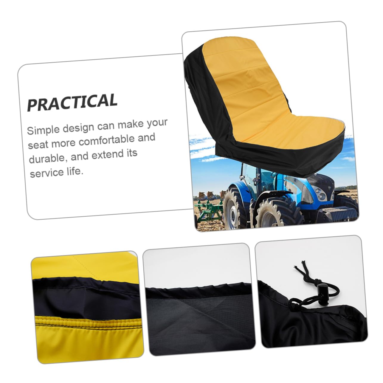 PLAFOPE Funda de Asiento para Desmalezadora y Tractor para Jardín, 15 Pulgadas, Resistente al Agua y Polvo, Diseño Simple, Protección Duradera para Exteriores