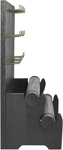 Miniatura 4 de Ikee Design Soporte de exhibición de madera de alta calidad para joyas con 18 ganchos y soportes extraíbles, elegante organizador de aretes y