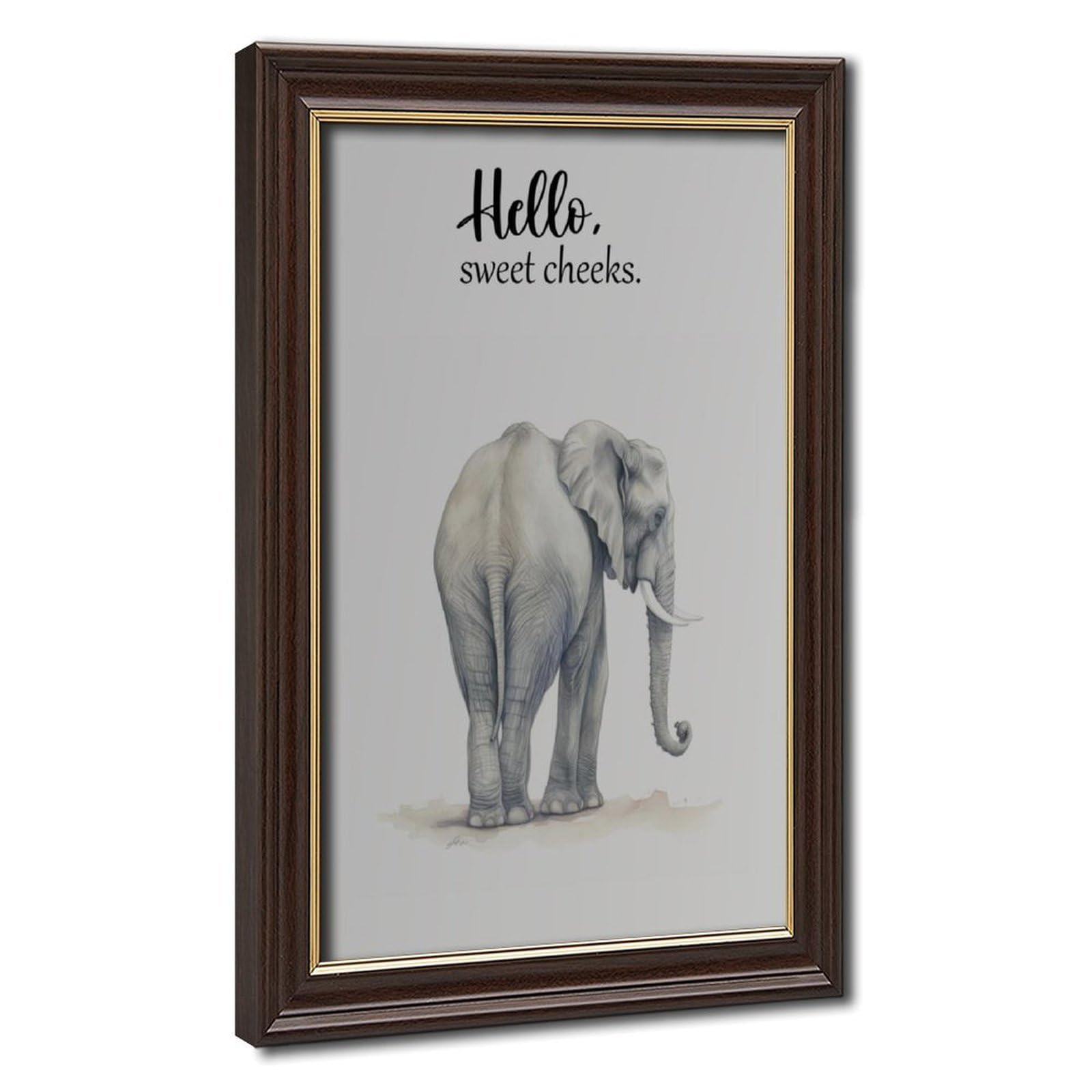 Bareronor Bathroom Elephant Poster Canvas Poster Bedroom Decor Landscape Office Room Decor Gift 24" L X 36" W