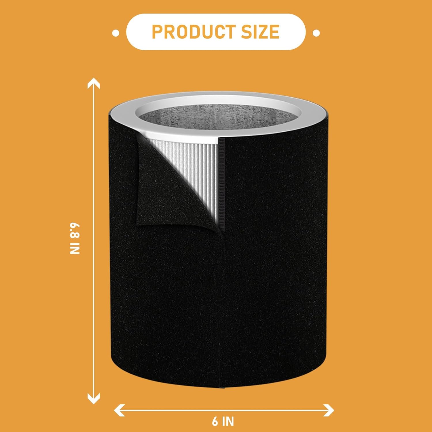 H-PF400 HEPA Filter Replacement Kit Compatible with H-HF400-VP H-PF400 Hunter HP400 Cylindrical Tower Air Cleaner Purifier, 2 HEPA Filters + 8 Pre-Carbon Filters - Image 6