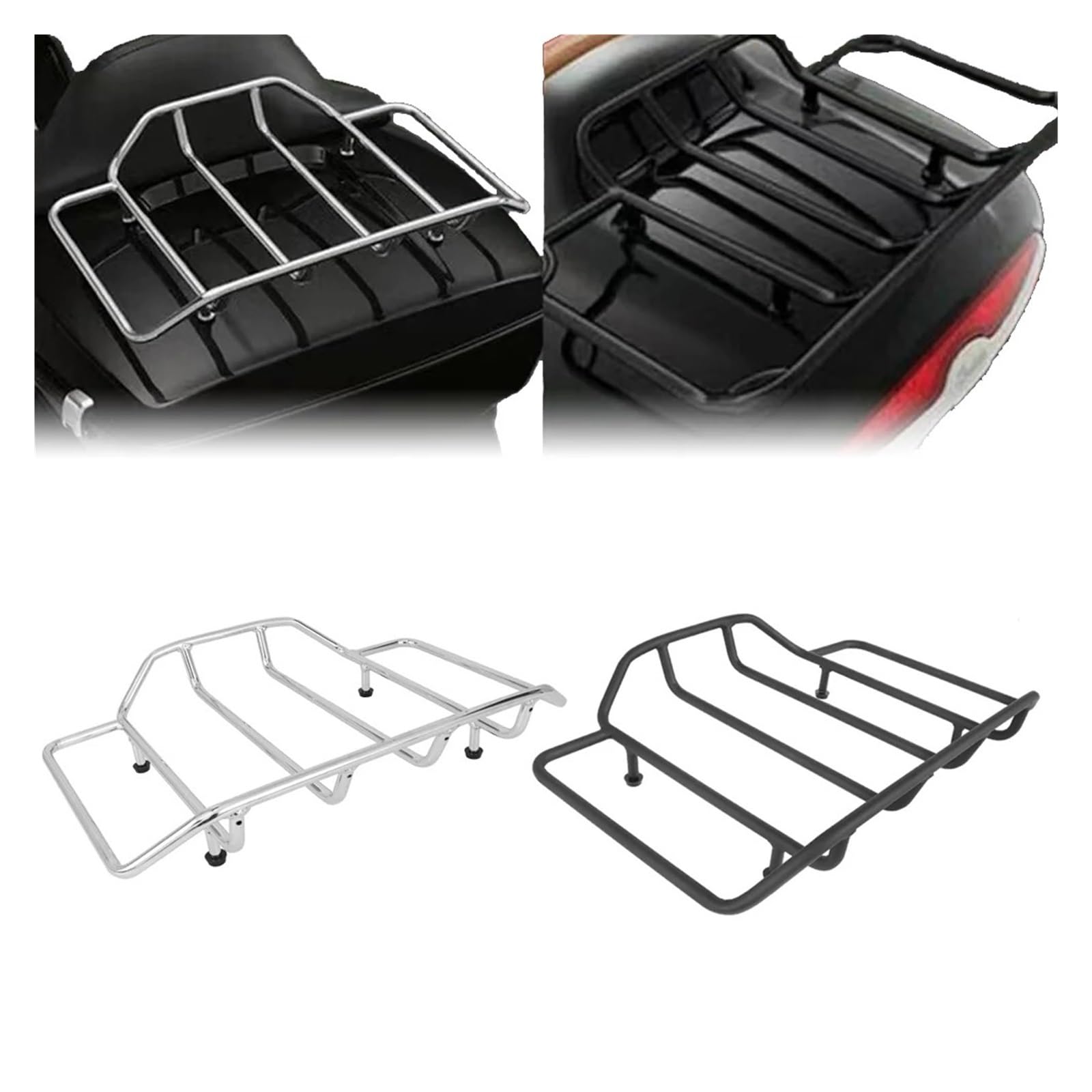 para Touring para Road para King para Street para Glide para Classic para Special para Street 1984-2025 Portaequipajes para Baúl Motocicleta Tour Pack Motocicleta Parrilla Portaequipaje(Black)