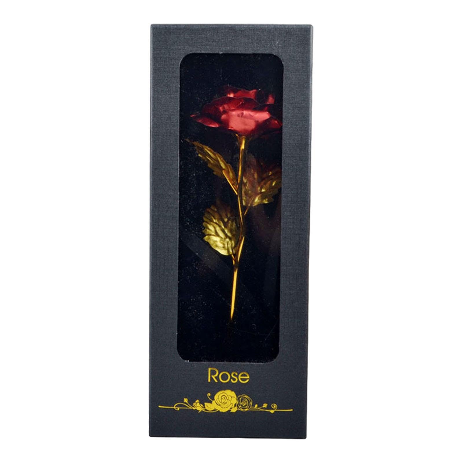 PIXZCSA Lifelike Valentines Day R Stunning Decor Idea With Clear Window Gift Box Realistic Vivid Flower Valentines Day Gift