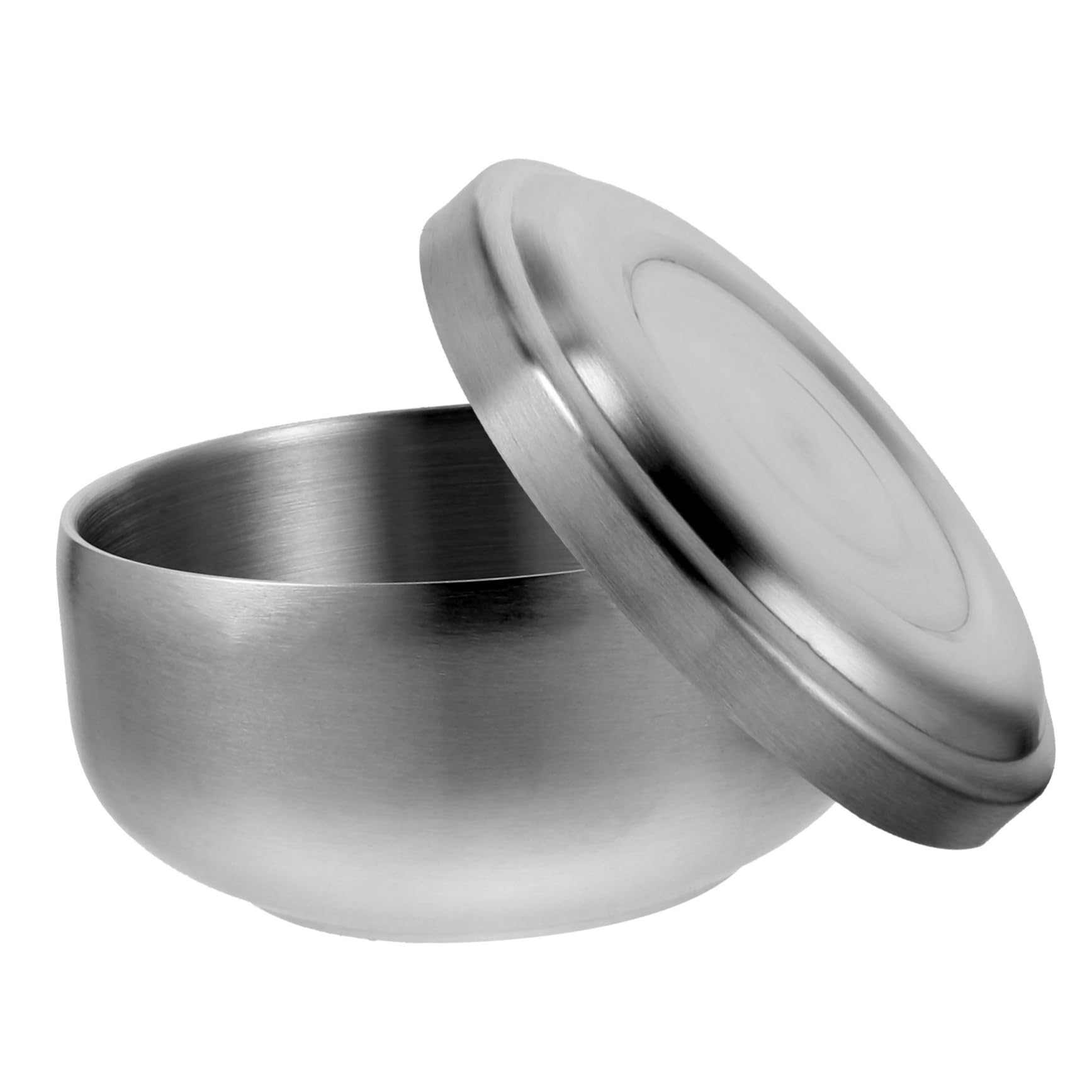 Homoyoyo Bol à Savonnette à Raser avec Couvercle pour Hommes en Acier Inoxydable Argenté Solide et Sûr, pour Salon ou Barber Shop