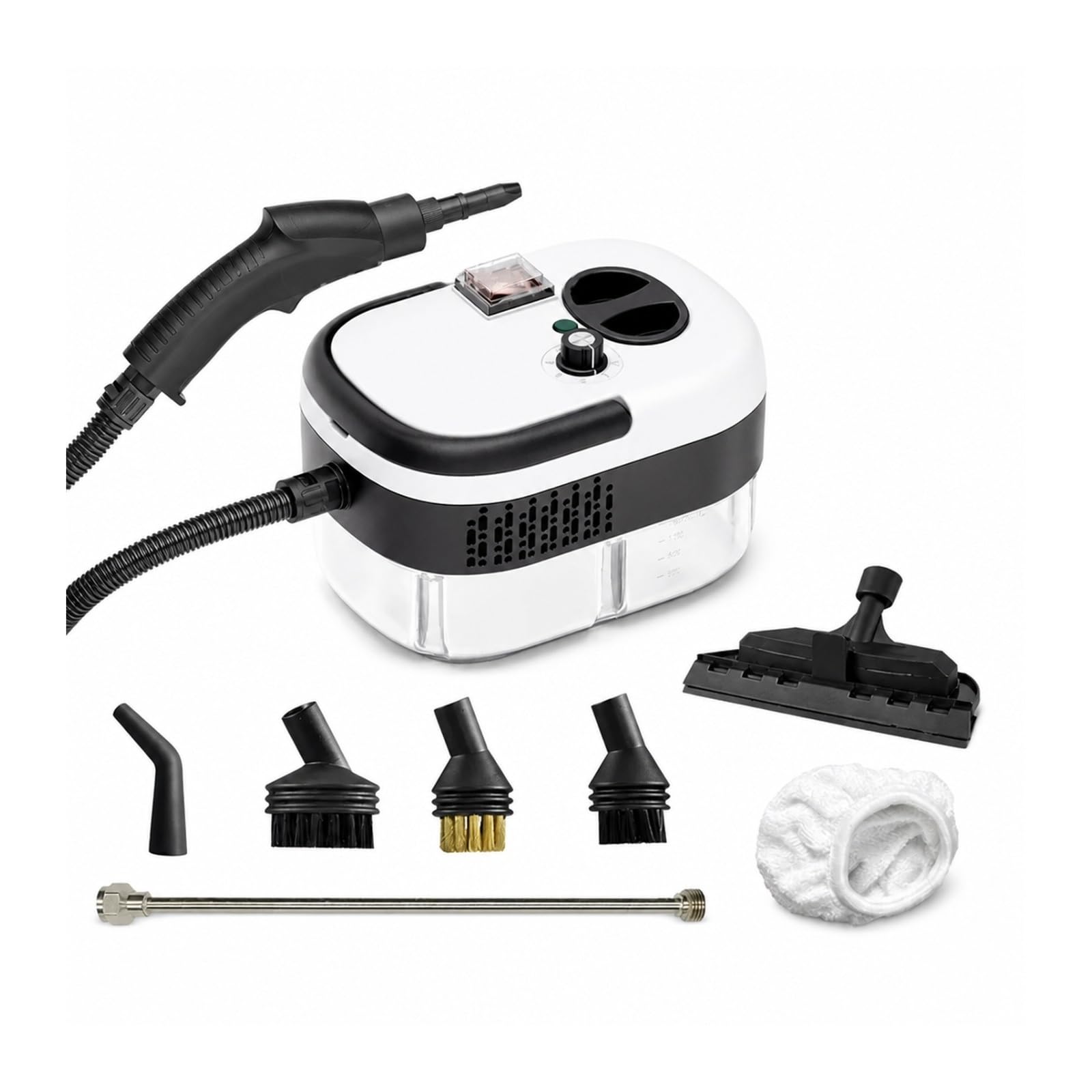 Limpiador a vapor de mano Limpiador a de 1,2 L, aire acondicionado alta temperatura, campana extractora para cocina, hogar/coche para el hogar(WHITE)