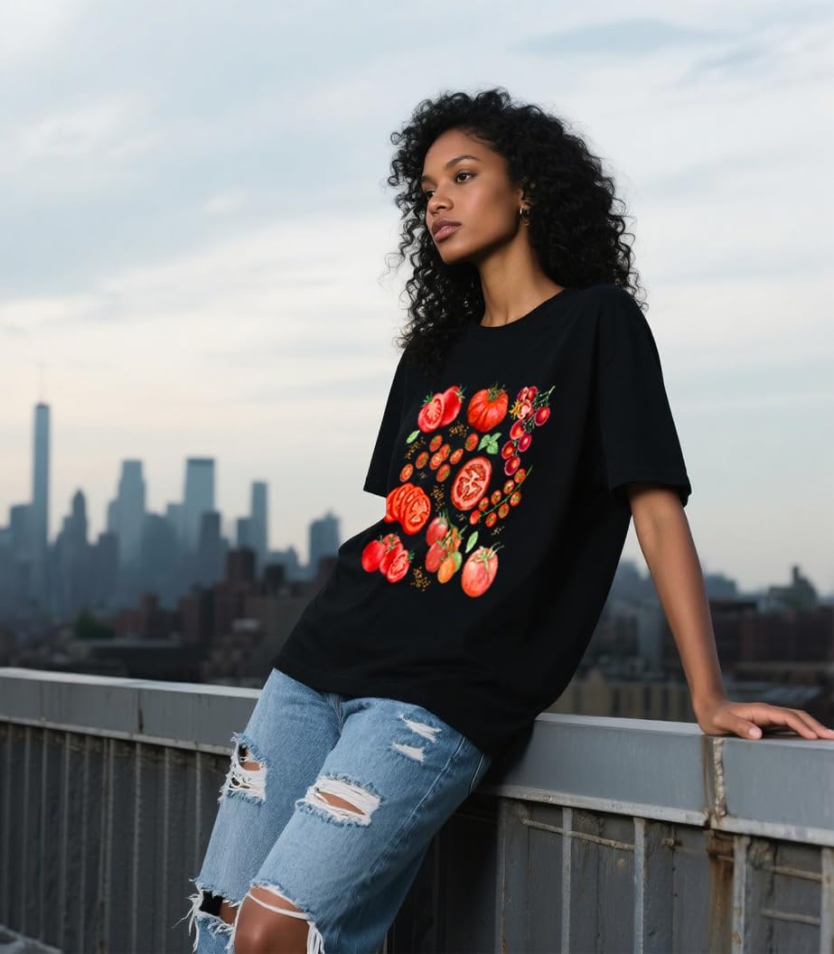 Tomato Shirt Fruit Tee Shirts Women, Womens Tomato Season Tshirt Graphic Tees for Women Casual Short Sleeve Tops - Image 3