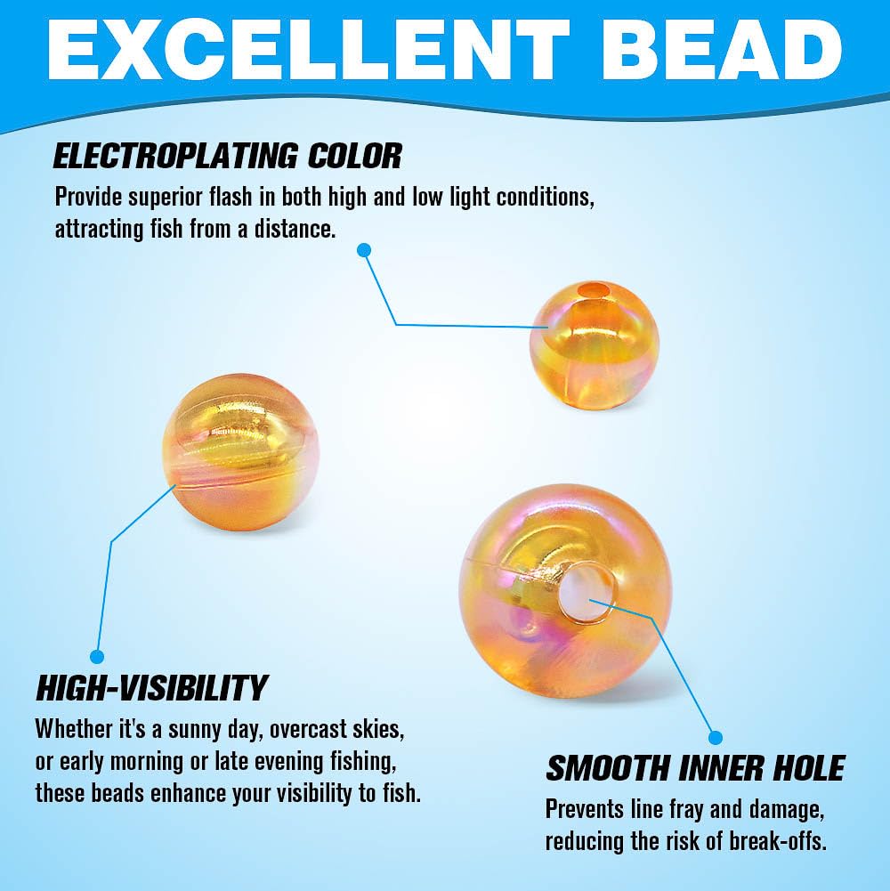 XFISHMAN-Fishing-Beads-for-Fishing-Rigs-Lures-Salmon-Trout-Steelhead-Beads-Saltwater-Freshwater-Bead-5mm 6mm 8mm Assorted