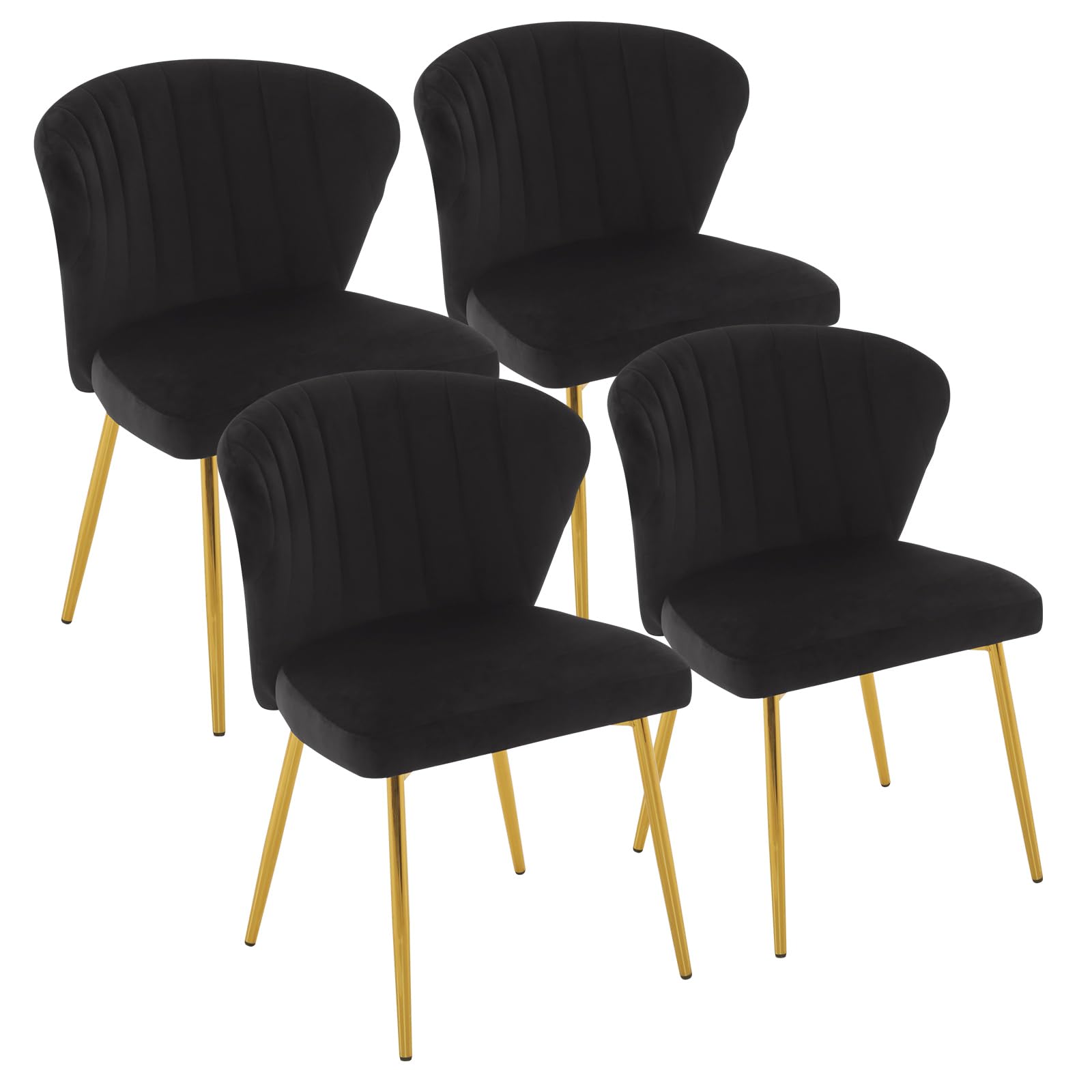 Sepnine - Sillas de Comedor Modernas de Terciopelo con Patas de Metal Dorado, para Comedor, Cocina, salón (Juego de 4 Unidades, ferrosas)