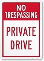 Vista 10 de SmartSign Señal de unidad privada No Trespassing - Paquete de 2, 18 x 12 pulgadas, compuesto de aluminio de 0.079 pulgadas, agujeros preperforados