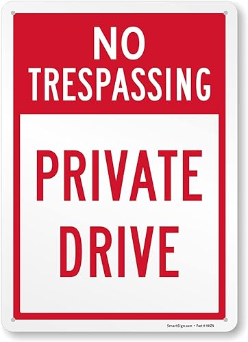 Miniatura 10 de SmartSign Señal de unidad privada No Trespassing - Paquete de 2, 18 x 12 pulgadas, compuesto de aluminio de 0.079 pulgadas, agujeros preperforados