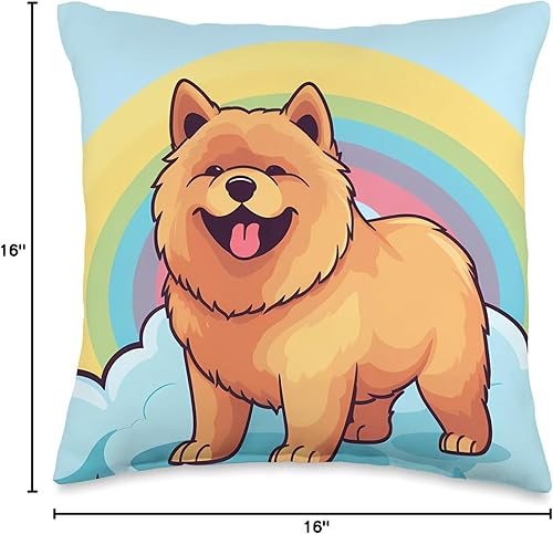 Miniatura 4 de Chow Chow Gifts by J Cute Chow Rainbow Cloud Kawaii - Almohada para perro, 16 x 16 pulgadas, multicolor