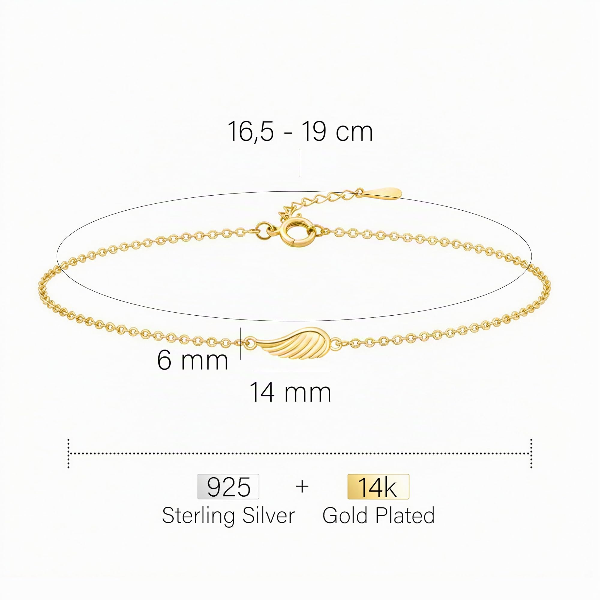 Sofia Milani - Pulsera para Mujeres en Plata de Ley 925 - Colgante de Ala