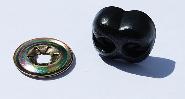 celloexpress Pack of 1 - Black Animal Nose 30mm Metal Backs - Teddy Bear & Soft Toy Making Detailed Noses
