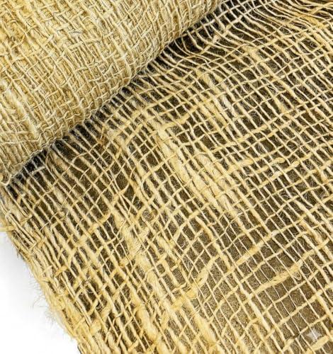 Jutemill, Jute Burlap Netting mesh 48 Inch X 15 Feet 60 sq ft Gardening Burlap Erosion Control Liners, Loose Weave Jute-Burlap for Raised Bed, Seed Cover, Slope Soil Saver and Garden Blanket, 48W X15L