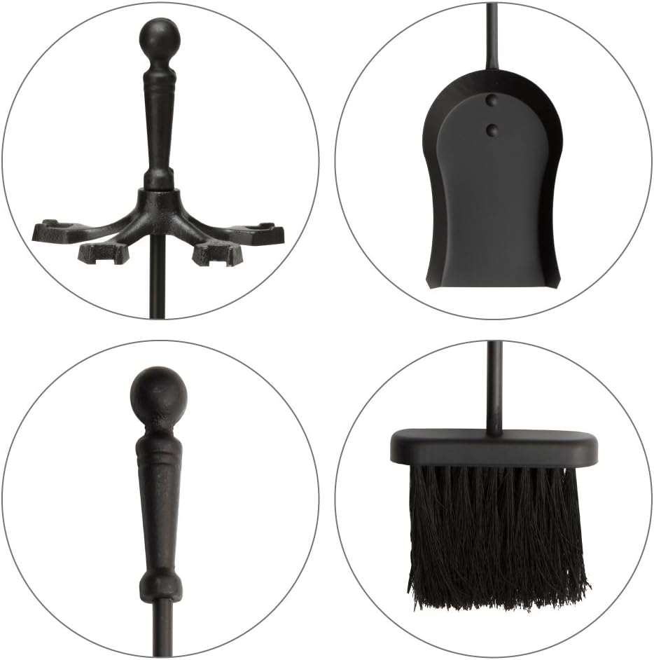 UniFlame Black 5-Piece Fireplace Tools Set with Ball Handles (T51030BK)