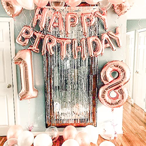 18 Birthday Decorations For Girls, 18 Year Old Girl Birthday Gifts, 18 Balloon Numbers, 18Th Birthday Sash, 18Th Birthday Cake Topper, Foil Backdrop, Curtain, Photo Props 74 Piece By Paris Products #TOP7