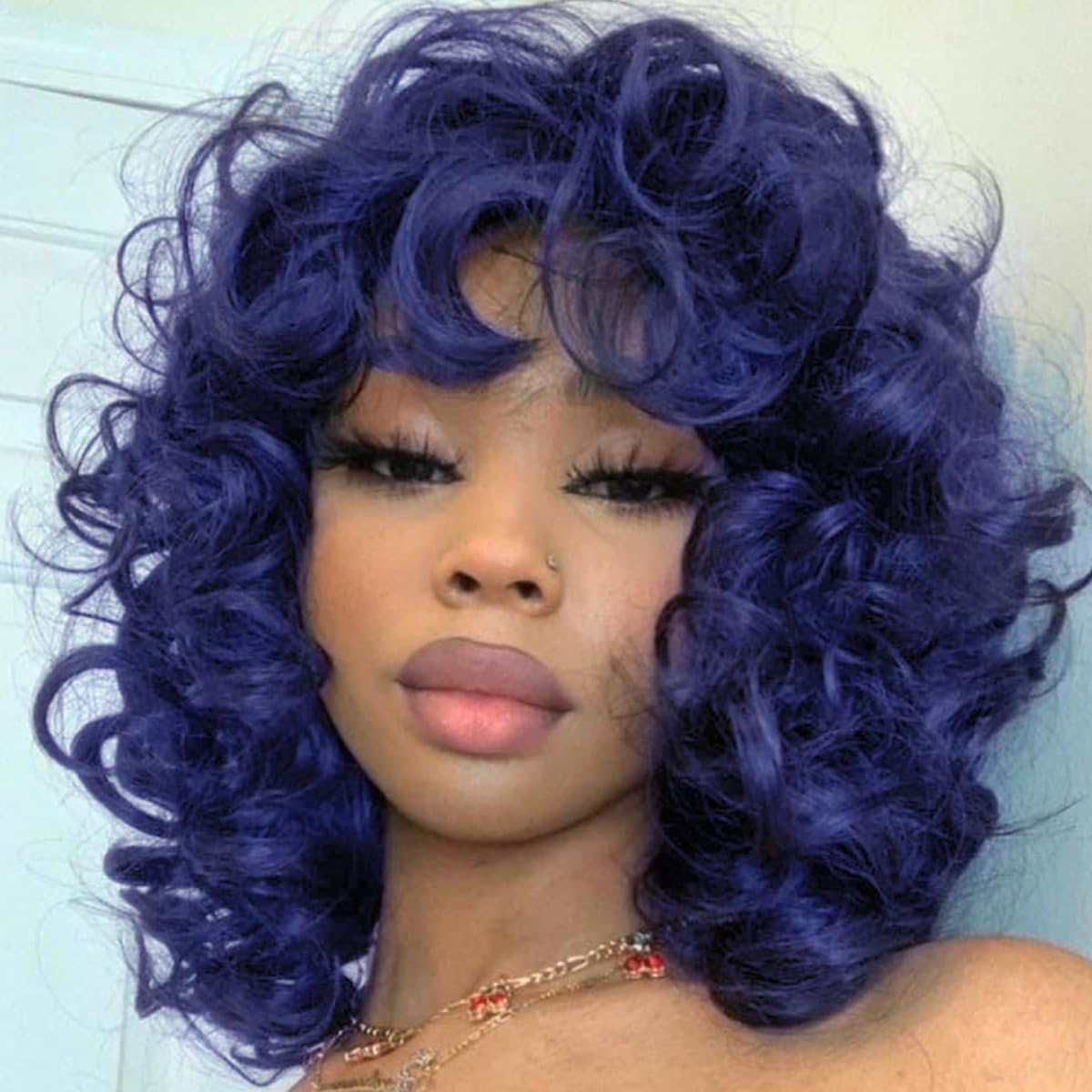 Photo 1 of Felek 14" Short Curly Wig with Bangs