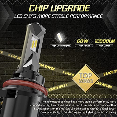 Car Rover 9004 Hb1 Led Headlight Bulb, 300% Brighter 12000Lumens 6000K High Low Beam Conversion Kit (Pack Of 2) #TOP3