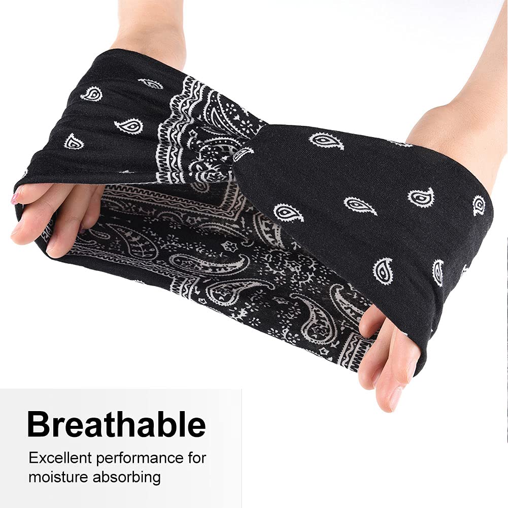 MarchQueen opaski na głowę w stylu retro z nadrukiem paisley dla kobiet, wiązane, boho, rozciągliwe opaski na głowę, joga, sport, opaski do włosów dla dziewcząt, 6 opakowań