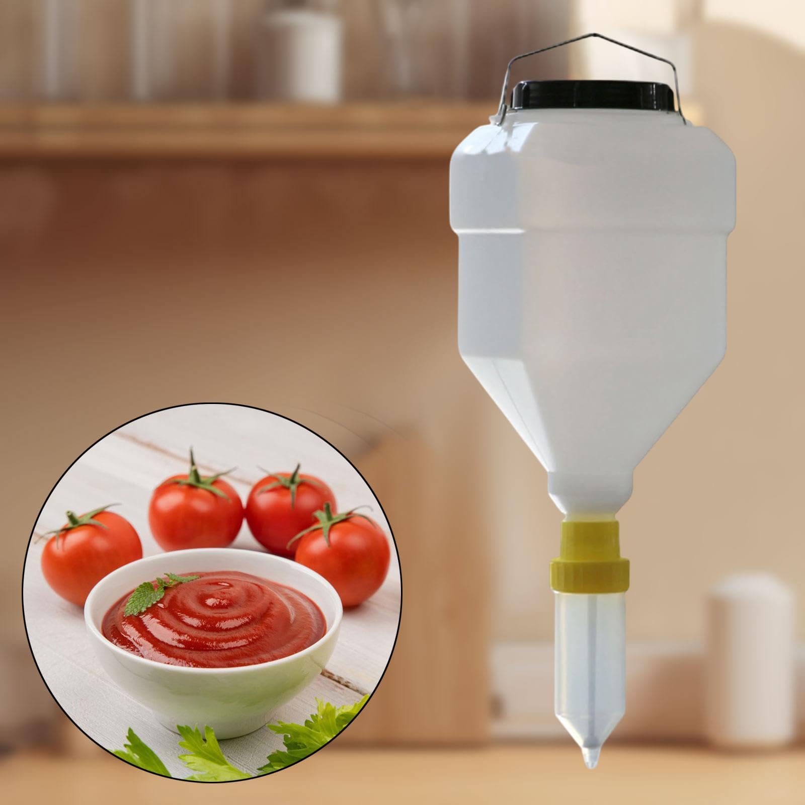 perfk Bottiglia per condimenti con dispenser di, bottiglia per condimento per insalata, bottiglia da spremere per sospesa 5 l per sciroppo da, Giallo