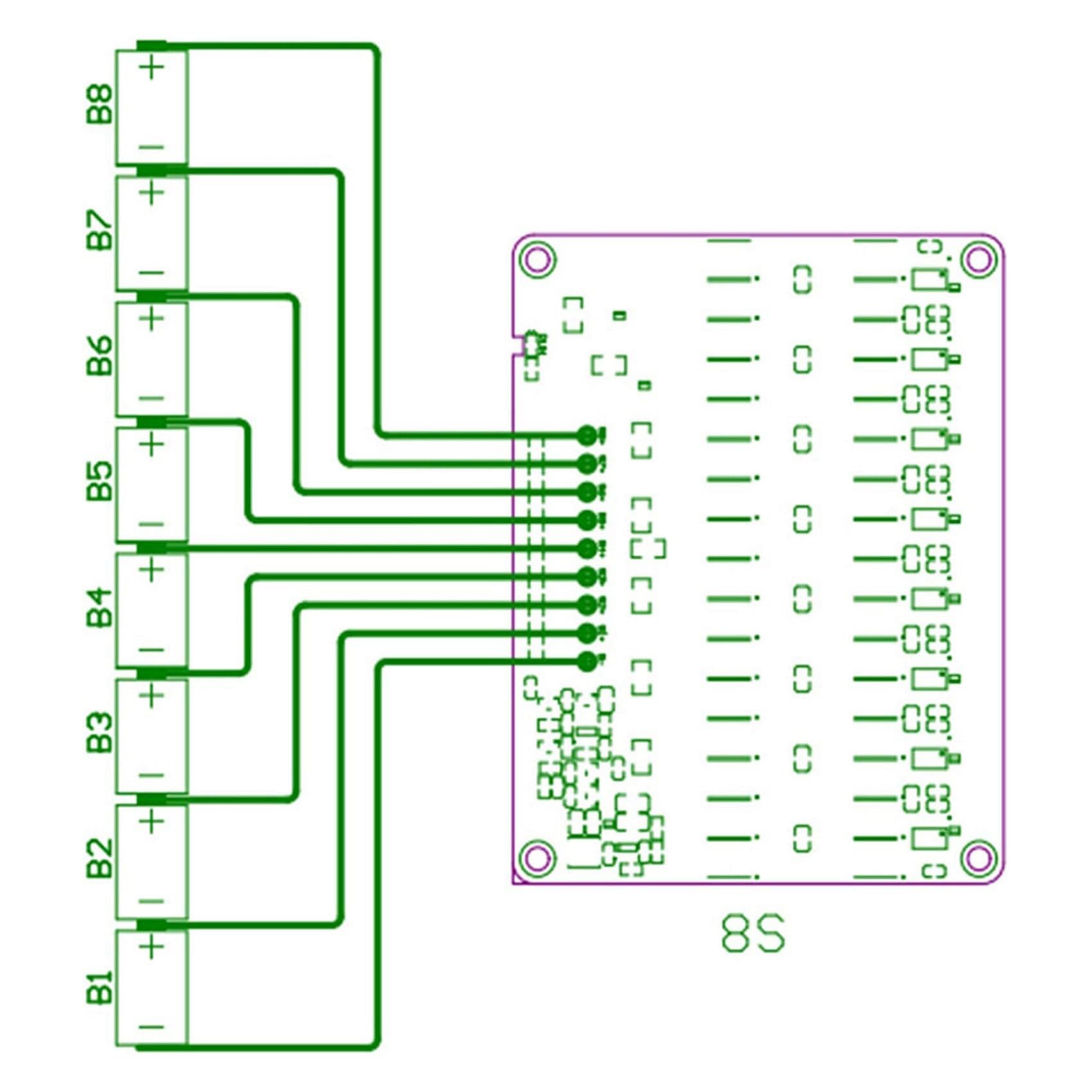 3X 8S Equalizzatore Equalizzatore Lifepo4 Lipo LTO Batteria Equalizzazione Condensatore Board