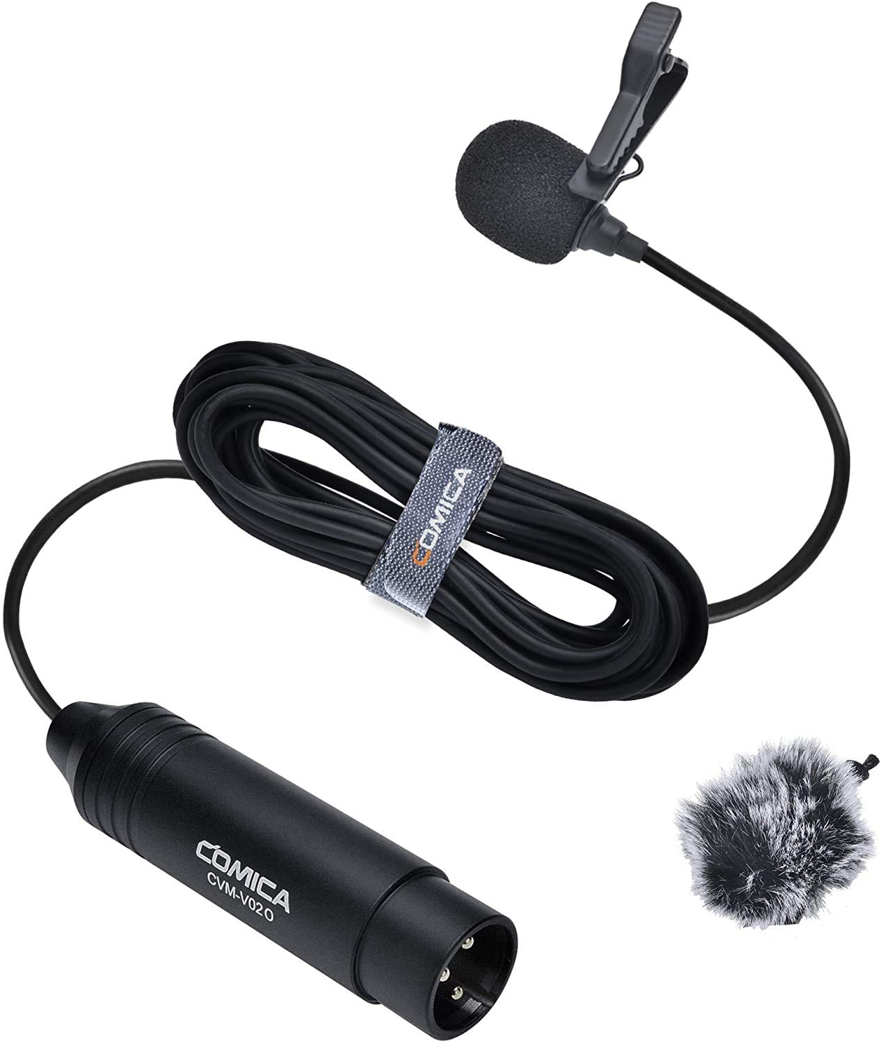 COMICA Microphone Cravate, CVM-V02O Micro Cravate Compact, 4.5M Microphone pour Canon Nikon/Sony/Appareil Photo Reflex/Numérique Smartphone Podcast Interview