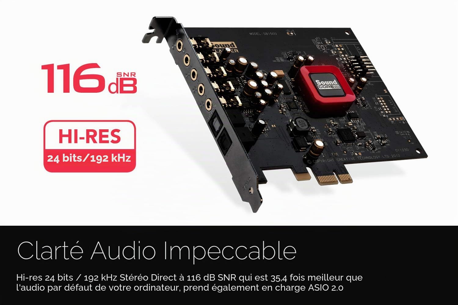 Creative Sound Blaster Z SE - Carte Son Interne PCI-e et DAC, Discret 5.1/Virtual 7.1 Surround, Dolby Digital, DTS