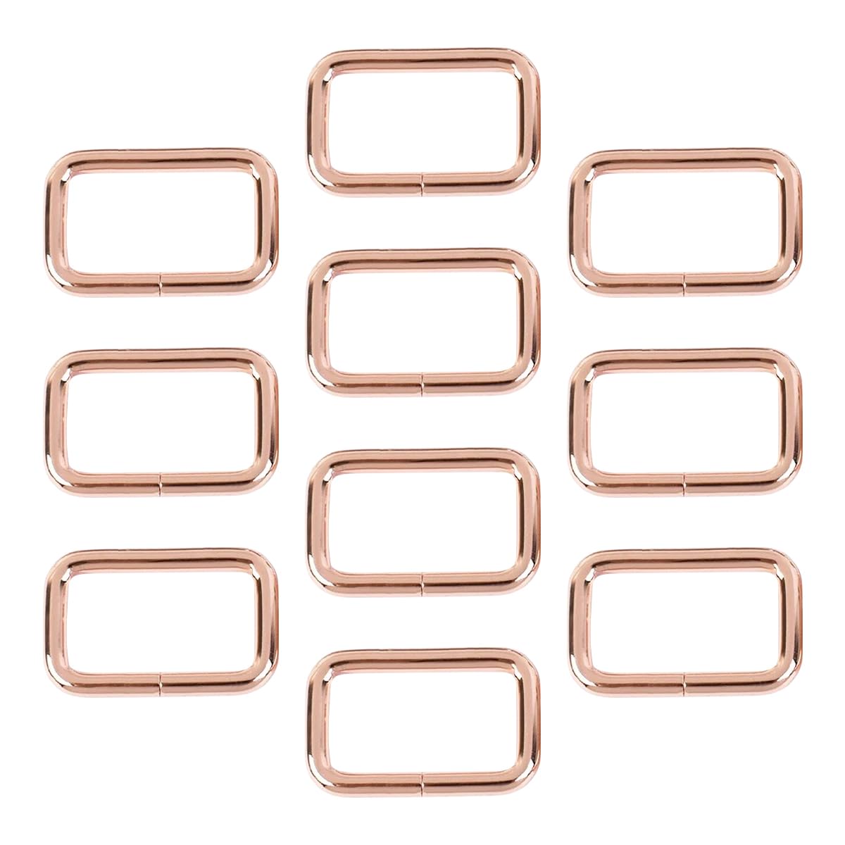 Ayuduots 10Pcs Metal Rectangle Buckles, 0.78in Rose Gold Connect Hook Buckles Hardware Accessories for Bag Purse Strap