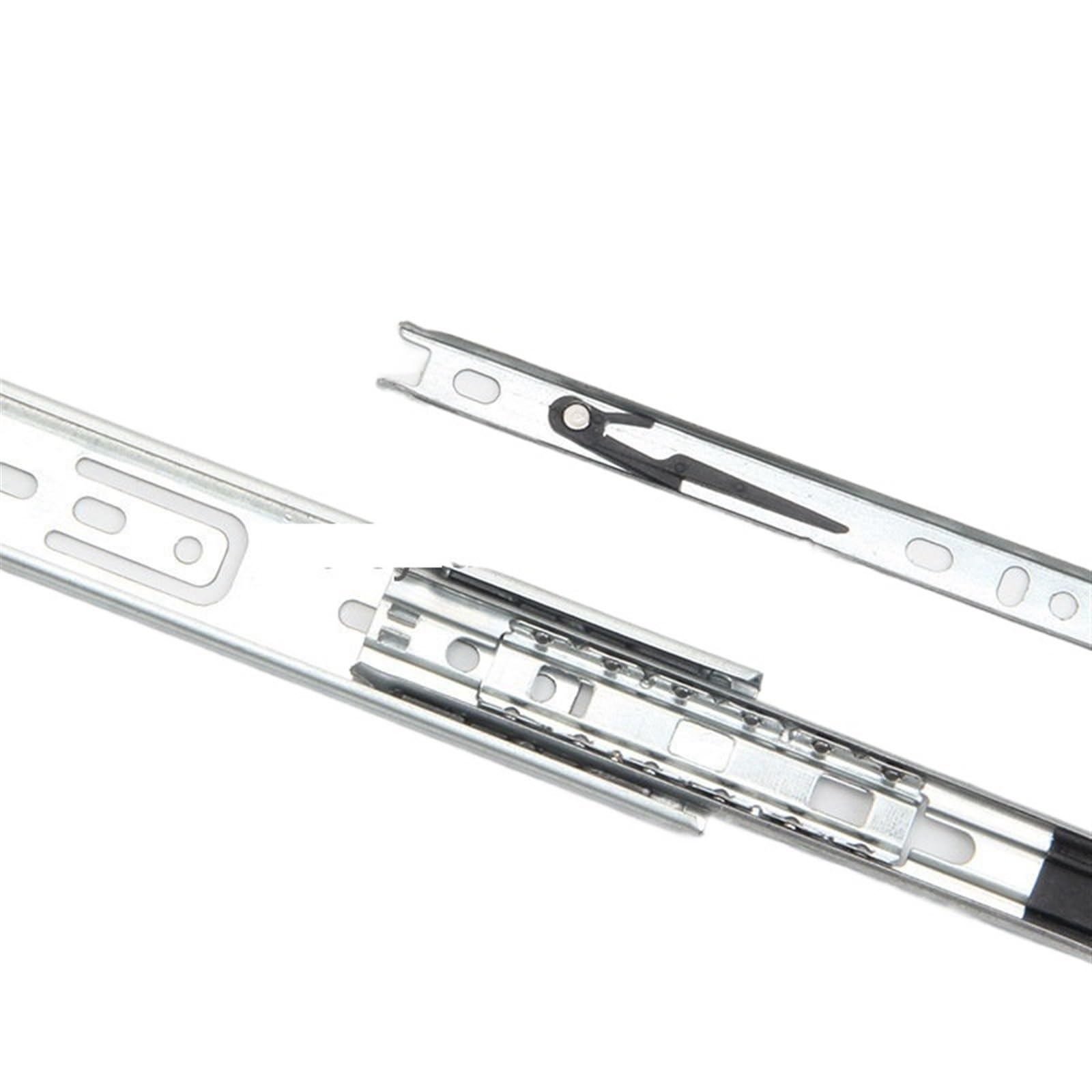 Drawer Track, 2 Pieces/Pair Drawer Track Slide Three Rail Guide Furniture Hardware Fittings, Slipway for Drawer(14 inch 35cm)