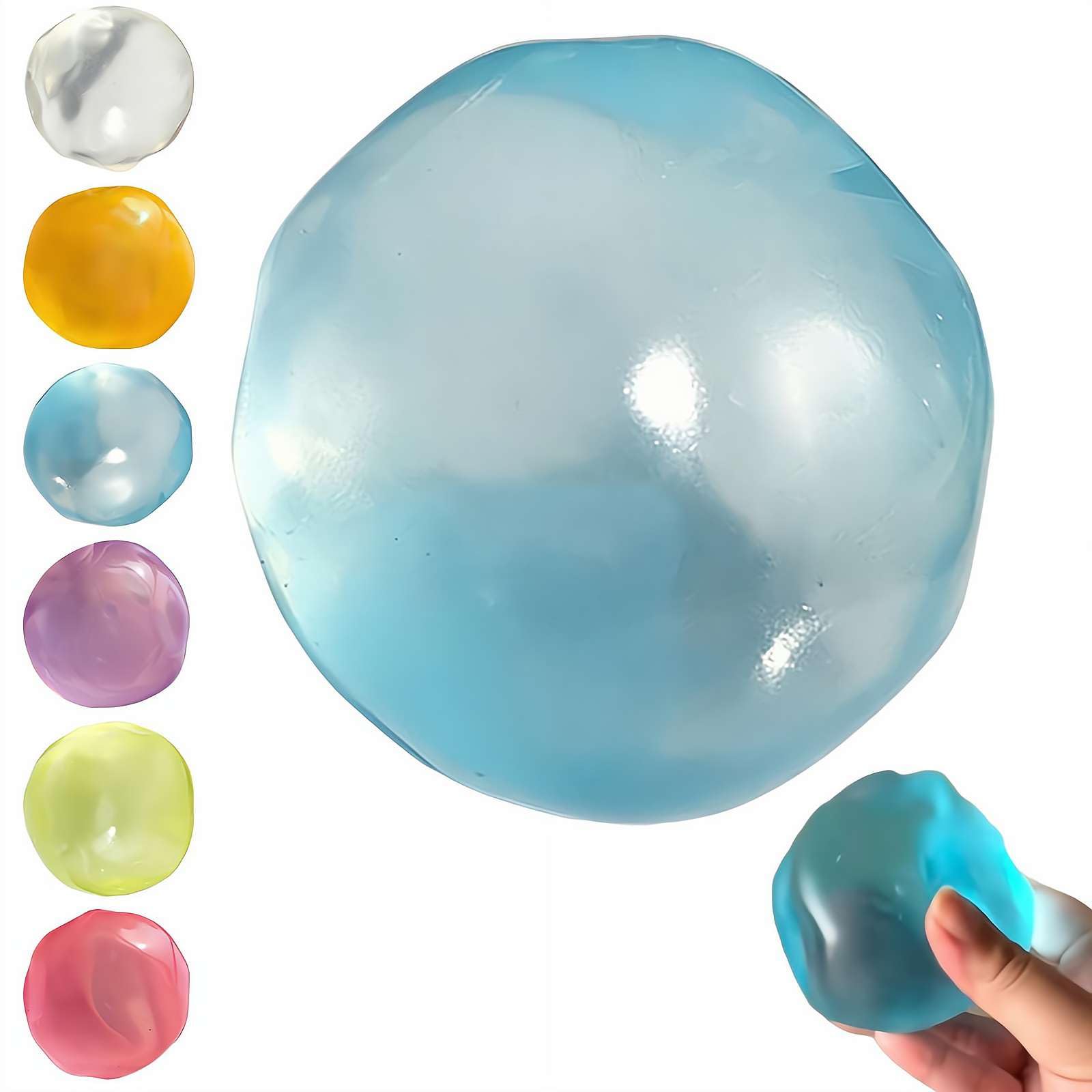 Coconut Oil Stress Ball, Squeeze Ball Stress Relief Toy, Soft TPR Material and Imitation Coconut Oil Filling, High Transparent Decompression Toy for Adults, 2.36 Inch Portable Calming Fidget Toys — image 1