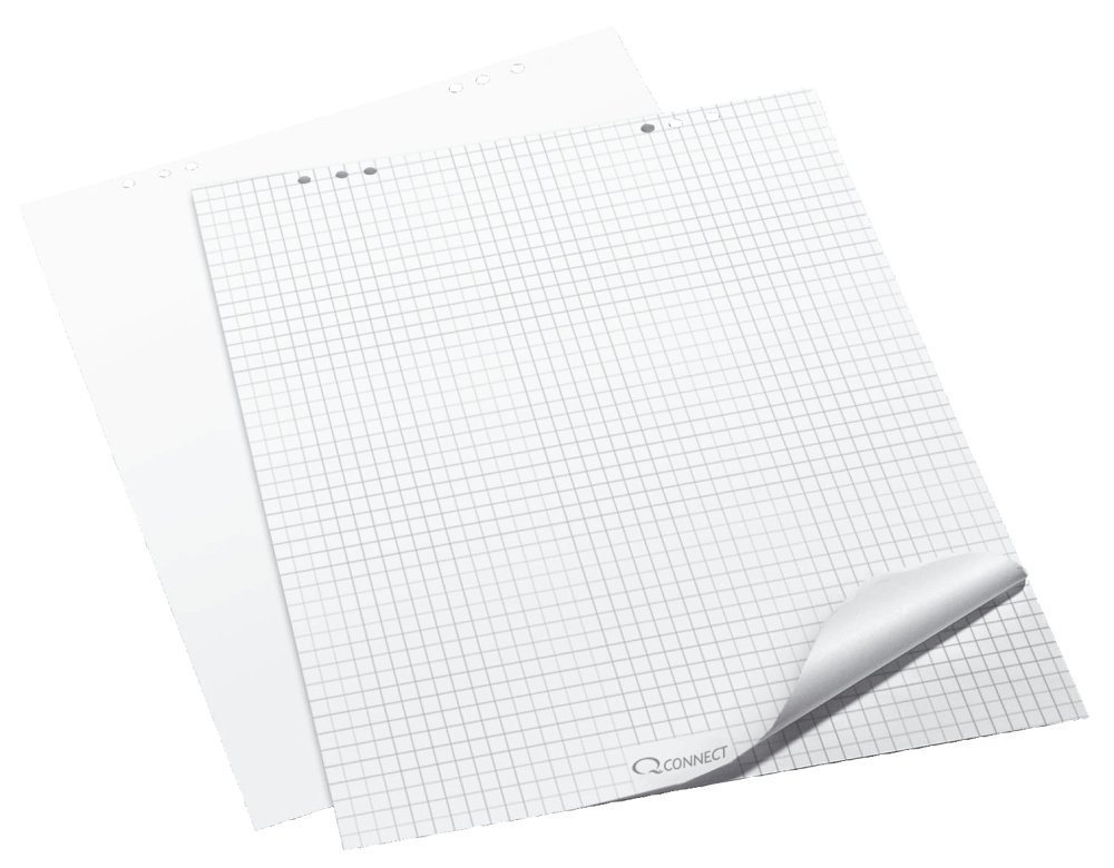 Flipchart-Block, 68 x 99 cm, kariert 25 mm/blanko, 20 Blatt Größe (B x H) 68 x 99 cm Ausführung kariert 25 mm/blanko Grammatur 80 g/qm