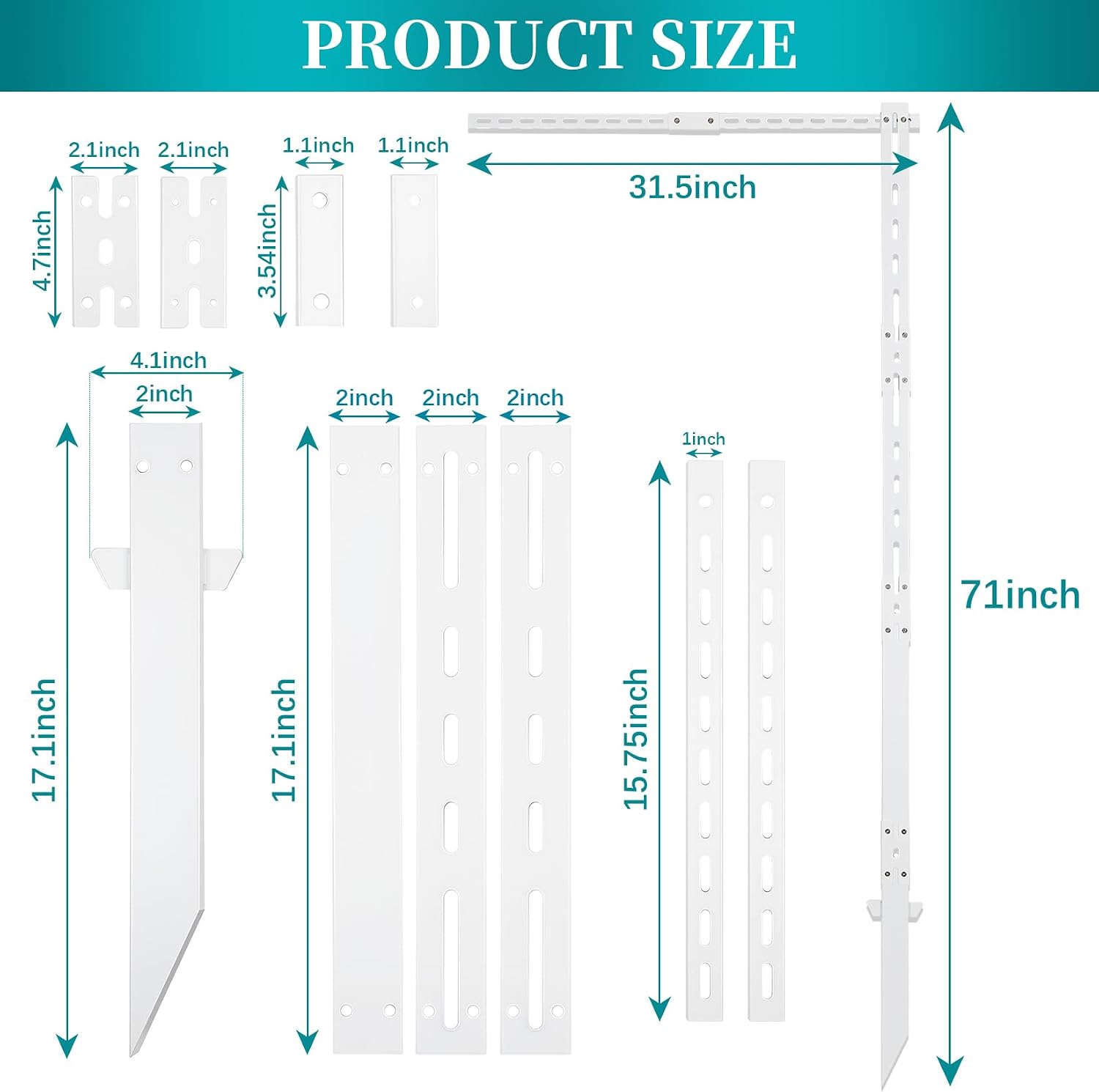 6ft Real Estate Sign Post, Heavy-Duty Realtor Yard Sign Post Iron with 36" Arm, Holds Up to 24" Yard Signs for Open House, Home for Sale (White, Sign Not Included)