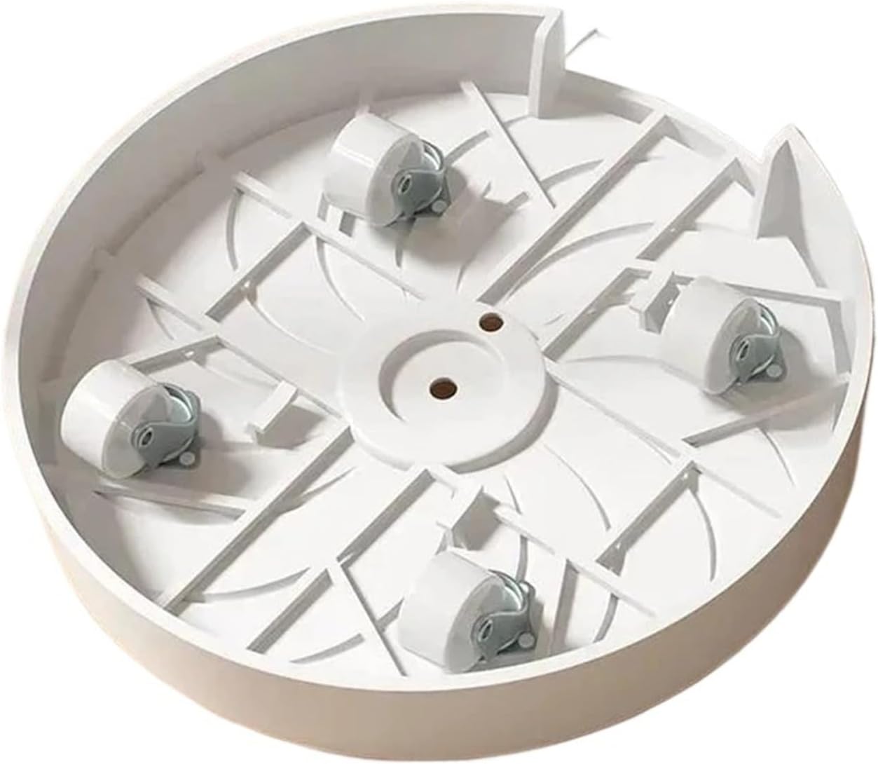 Universal Wheel Flower Pot Mobile Outdoor Garden Balcony Plant(White 26cm)