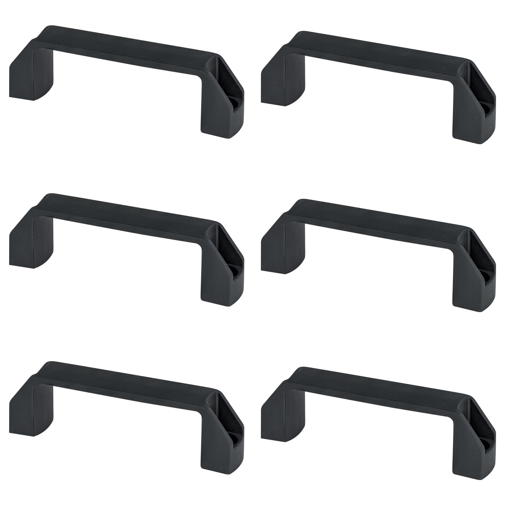 DDHOMIN 6 Pcs Nylon Luggage Pull Handles – Black Rectangular Plastic Handle for Toolbox and Case (120mm)