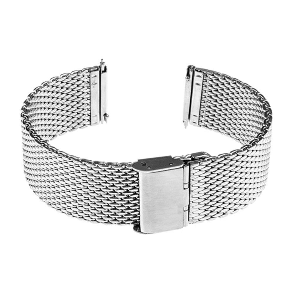 Sangle de Montre 16 mm 18 mm 20 mm 22 mm Universal Watch Band Flease Band Mesh en Acier Inoxydable Bracelet Bracelet Black