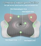 MISSCOZY Cervical Neck Pillow for Neck Pain Relief, 2-in-1 Ergonomic Memory Foam Pillow for Side, Back and Stomach Sleepers, Neck Pillow with Breathable Pillowcase, Grey