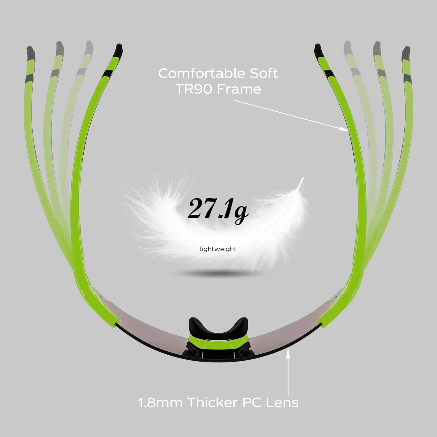 FEISEDY Rimless Sports Sunglasses for Men Women Tr90 Frame for Cycling Fishing Running B0116 - Image 4