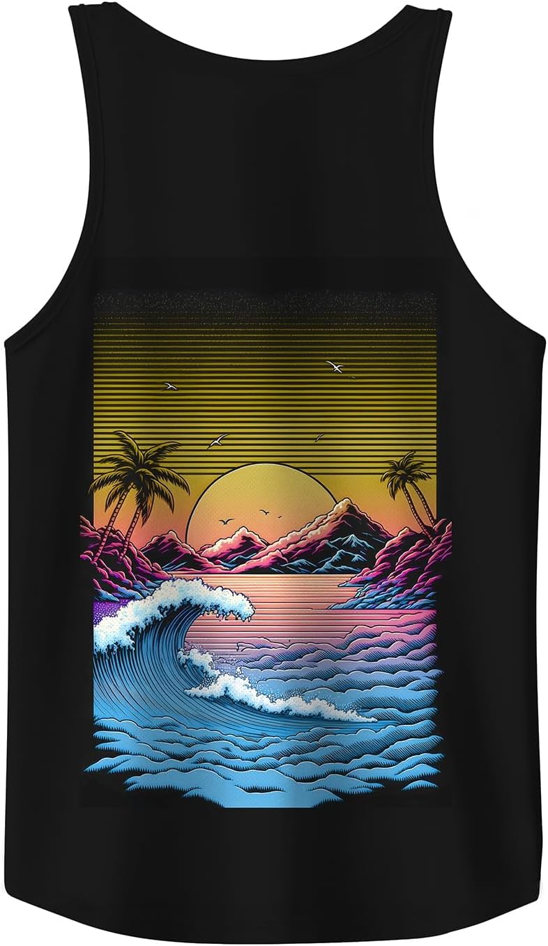 Rave Tank Tops Men Beach Tank Tops Graphic Summer Funny Sleeveless EDM Outfits Patriotic Shirts Up to 3XL - Image 5