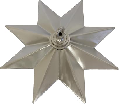 RCH Hardware CN-BR11H-218 Brass Modern Star Ceiling Canopy, 8.6 Inch, Brushed Nickel