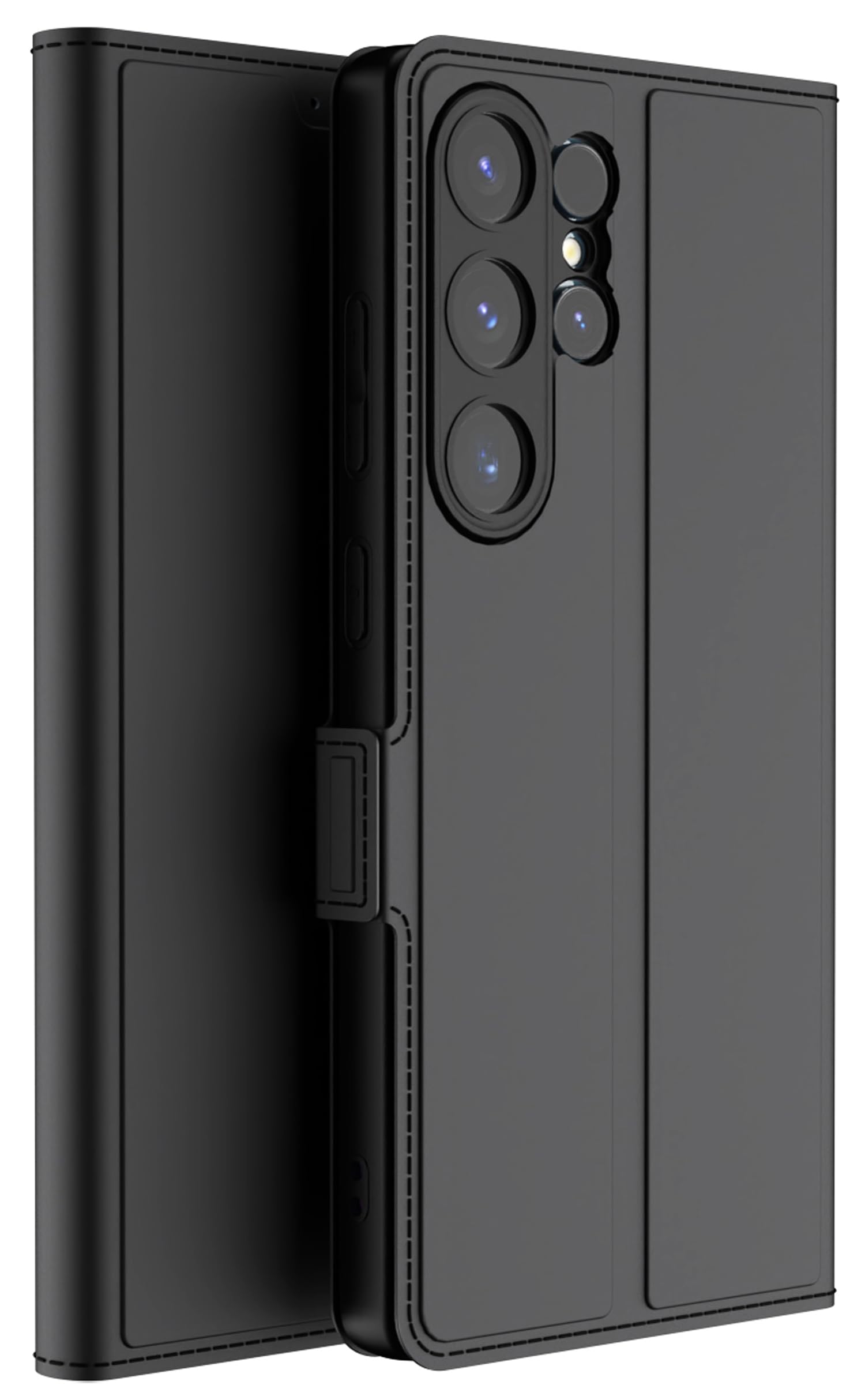 Kapa Noble Slim Magnetic Leather Flip Case Cover for Samsung Galaxy S25 Ultra | Card Holder Stand Flip Wallet Case (Black)-image-40