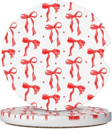 Miniatura 23 de Posavasos florales verdes y blancos para portavasos de automóvil, paquete de 2 posavasos para automóvil, posavasos absorbentes de cerámica con