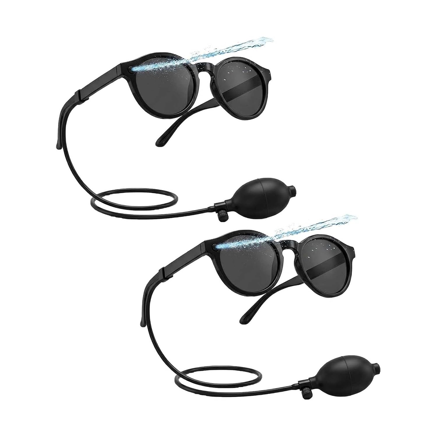 Hidden Squirt Sunglasses,Funny Water Shooting Glasses,with 90ml Refillable Water Reservoir,for Beach, Pool, BBQ, Birthday Pranks, Gag Gift (2pcs)