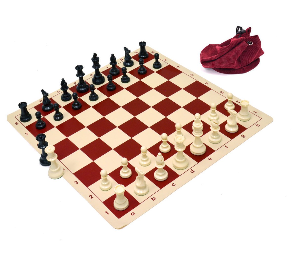 Wholesale Chess Triple Weighted Staunton Silicone Set - Red