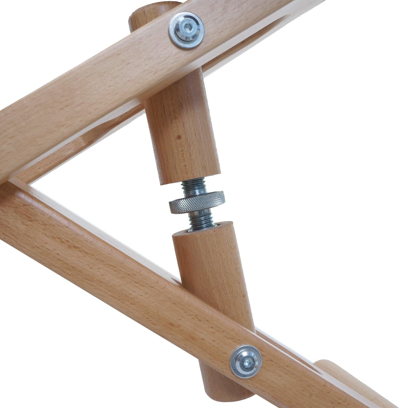 Mendler Kniestuhl HWC-Q46, Sitz-/Kniehocker höhenverstellbar Rollen Stoff/Textil (200g/m²) Holz - Creme