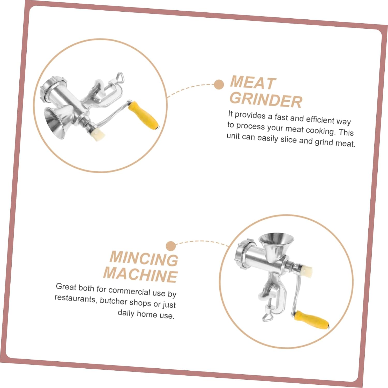 KICHOUSE Alloy Manual Meat Grinder Kitchen Chopper Meat Mincer Machine Sausage Filler Home Commercial Use